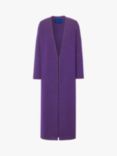 Winser London Merino Midi Casual Plain Coat, Purple
