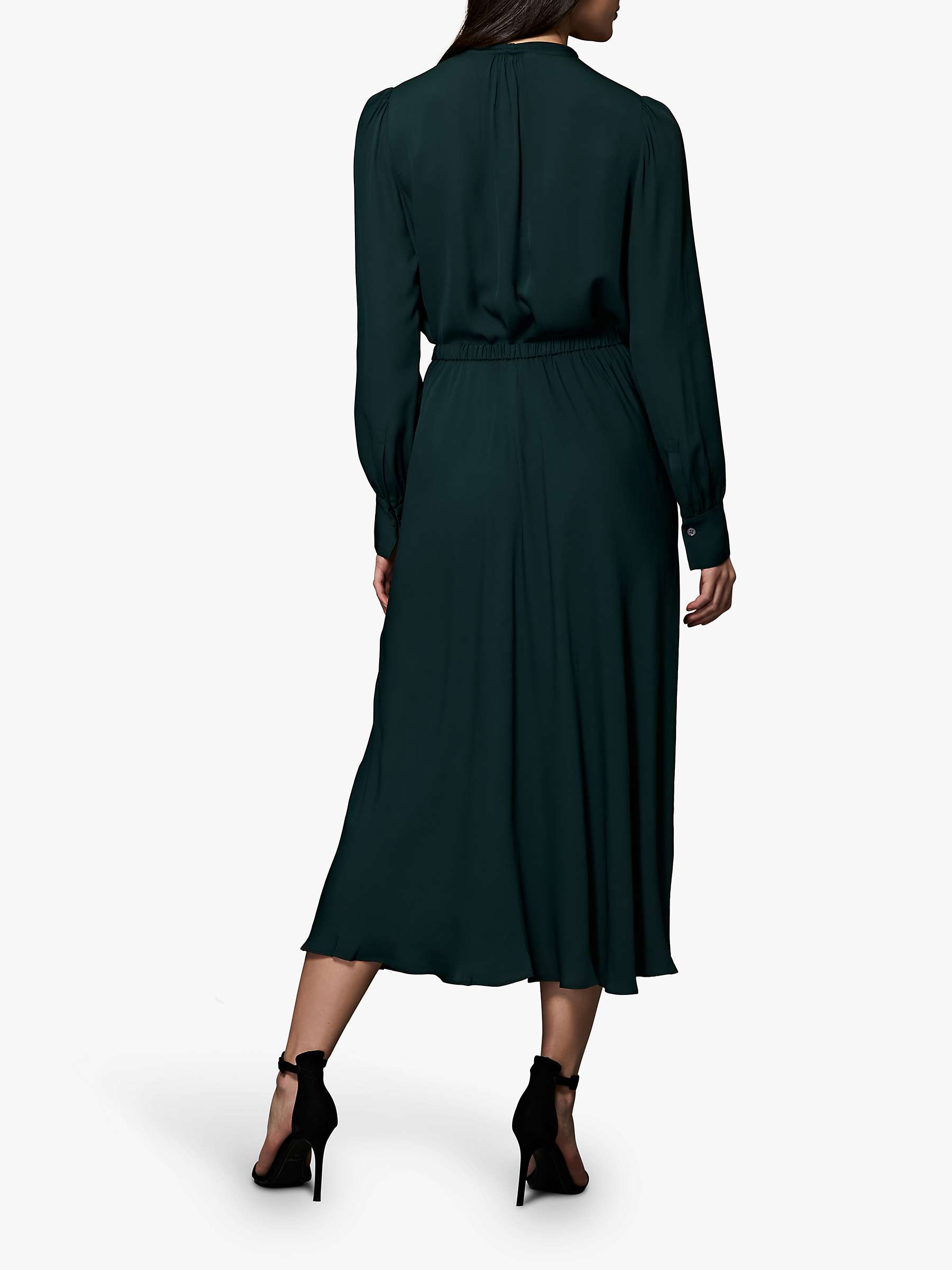 Buy Winser London Georgette Midi Skirt, Dark Green Online at johnlewis.com