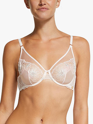 AND/OR Uma Outline Floral Embroidered Bra, Pink