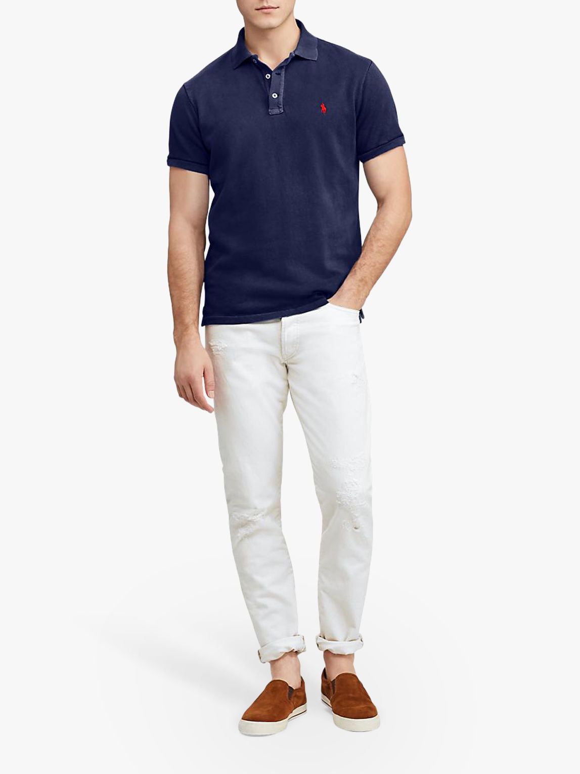 Polo Ralph Lauren Custom Slim Fit Polo Shirt, Cruise Navy