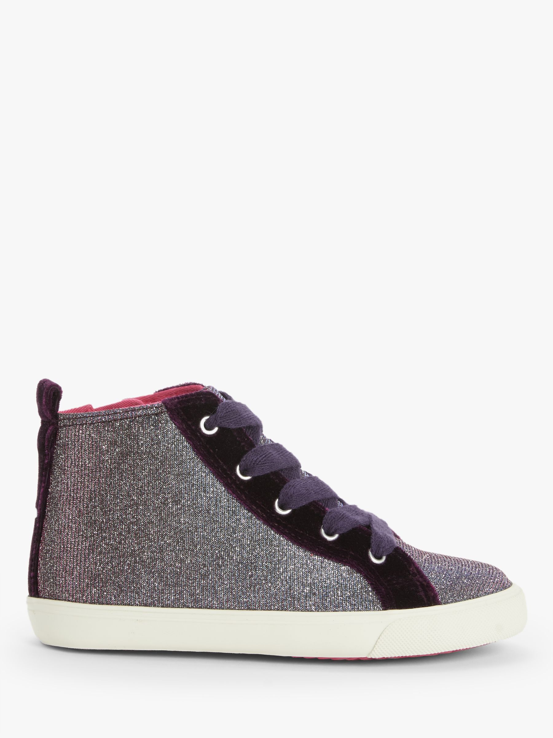 John Lewis Partners Children S Disco High Top Trainers Metallic Black At John Lewis Partners