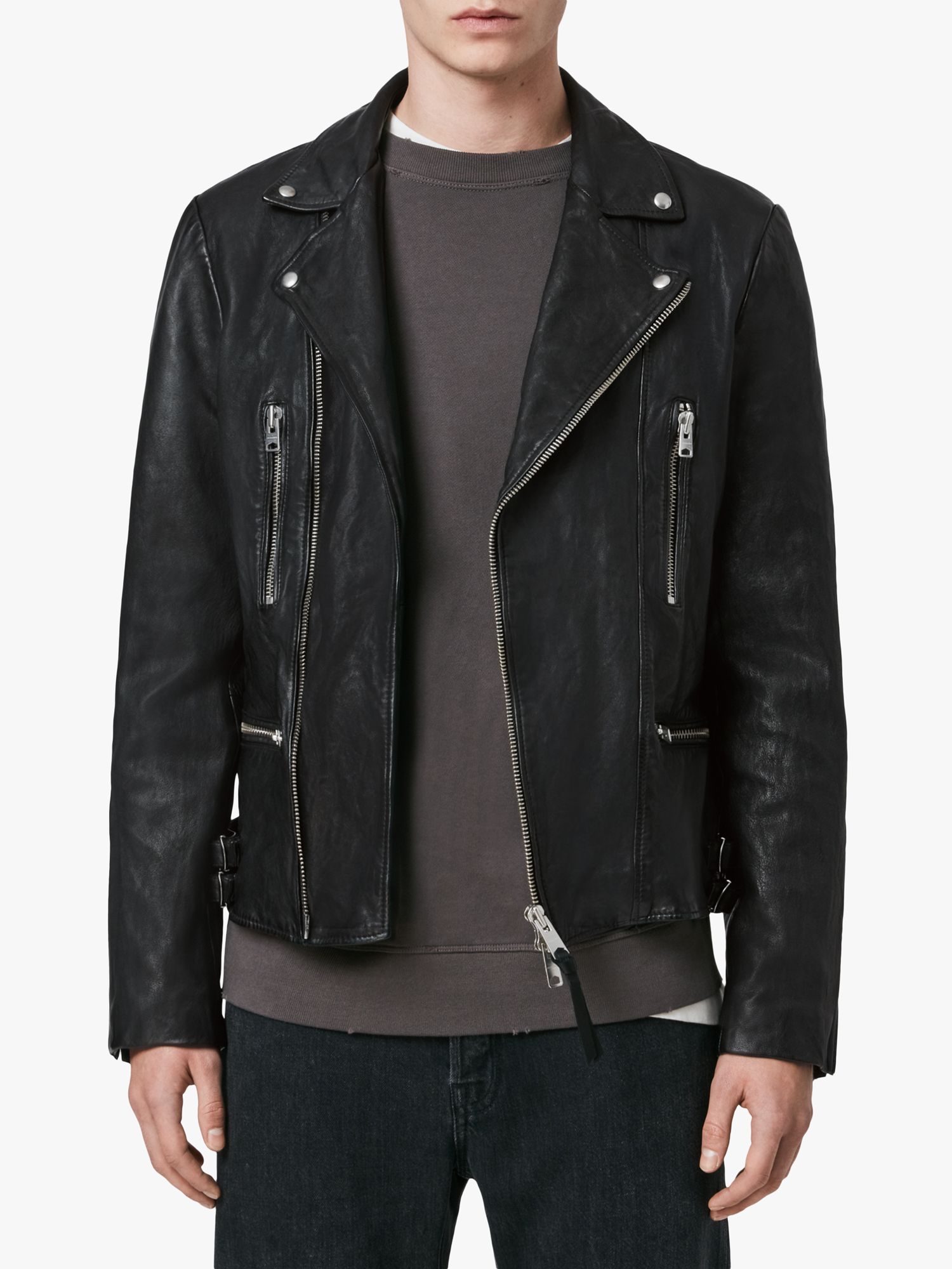 AllSaints Mazo Leather Biker Jacket, Black