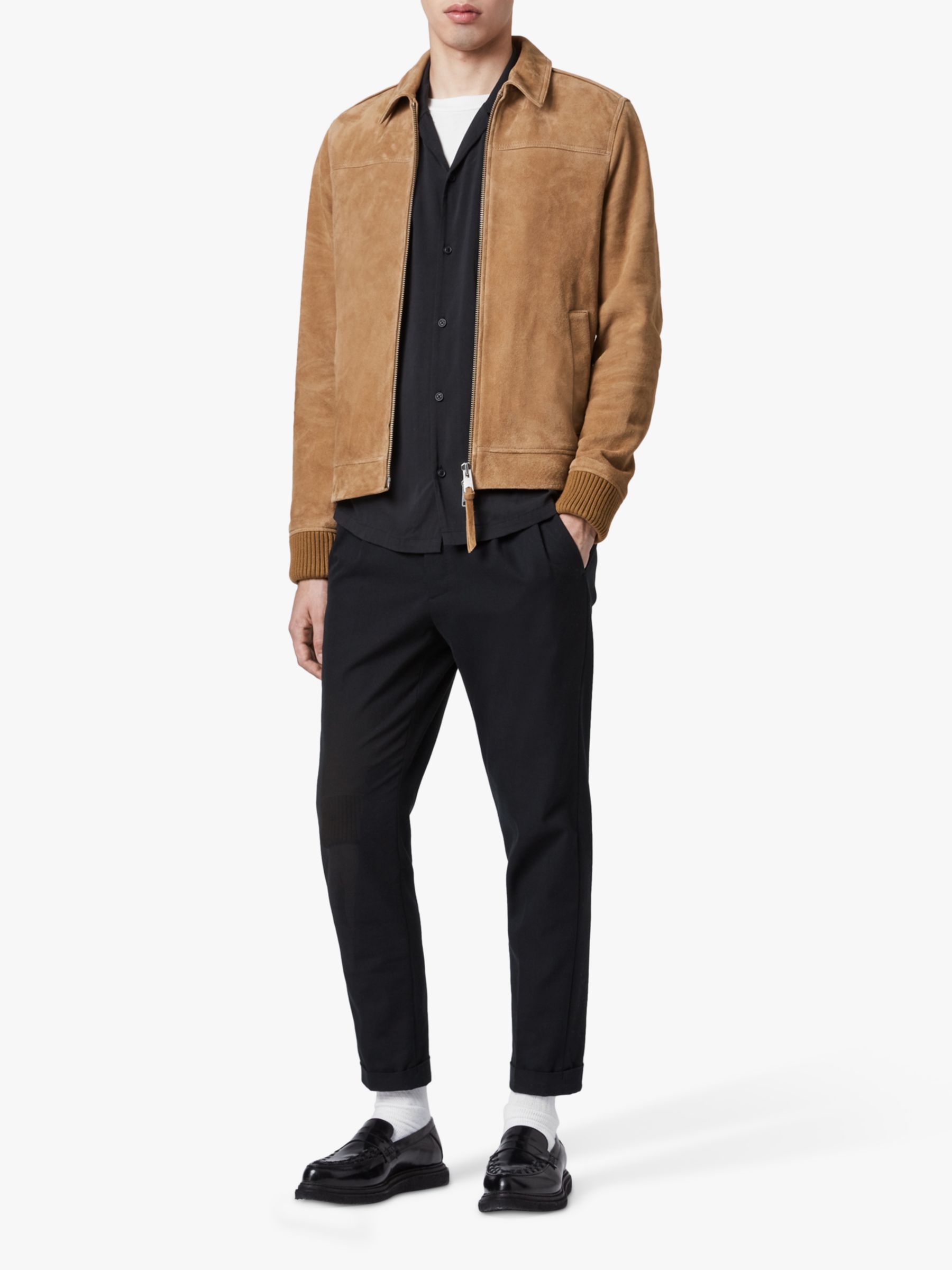 AllSaints Drant Suede Jacket, Tan