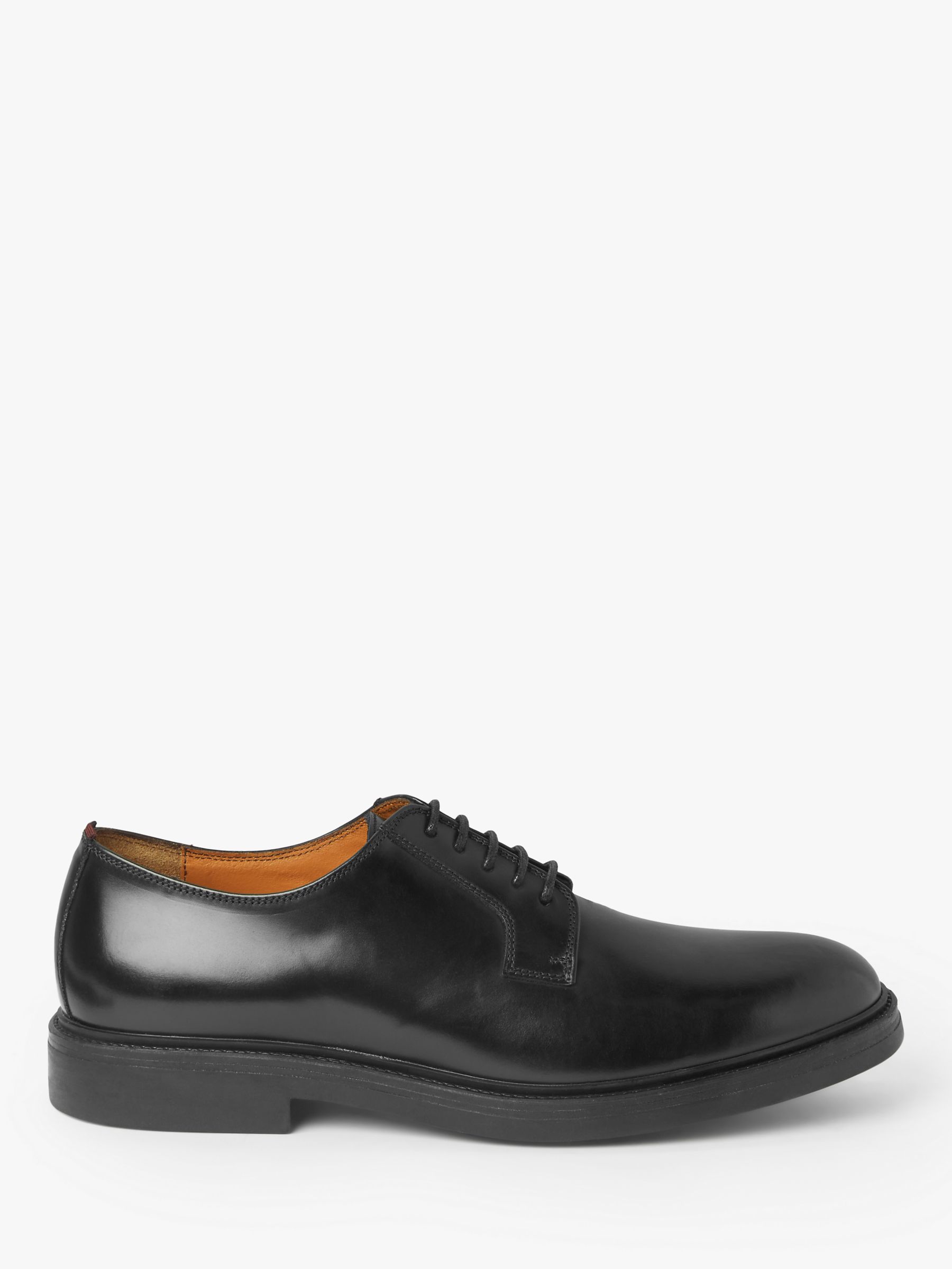 John Lewis & Partners Nevin Postman Italian Leather Derby Shoes, Black