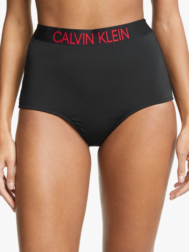 Calvin Klein High Waist Bikini Bottoms, Black, S