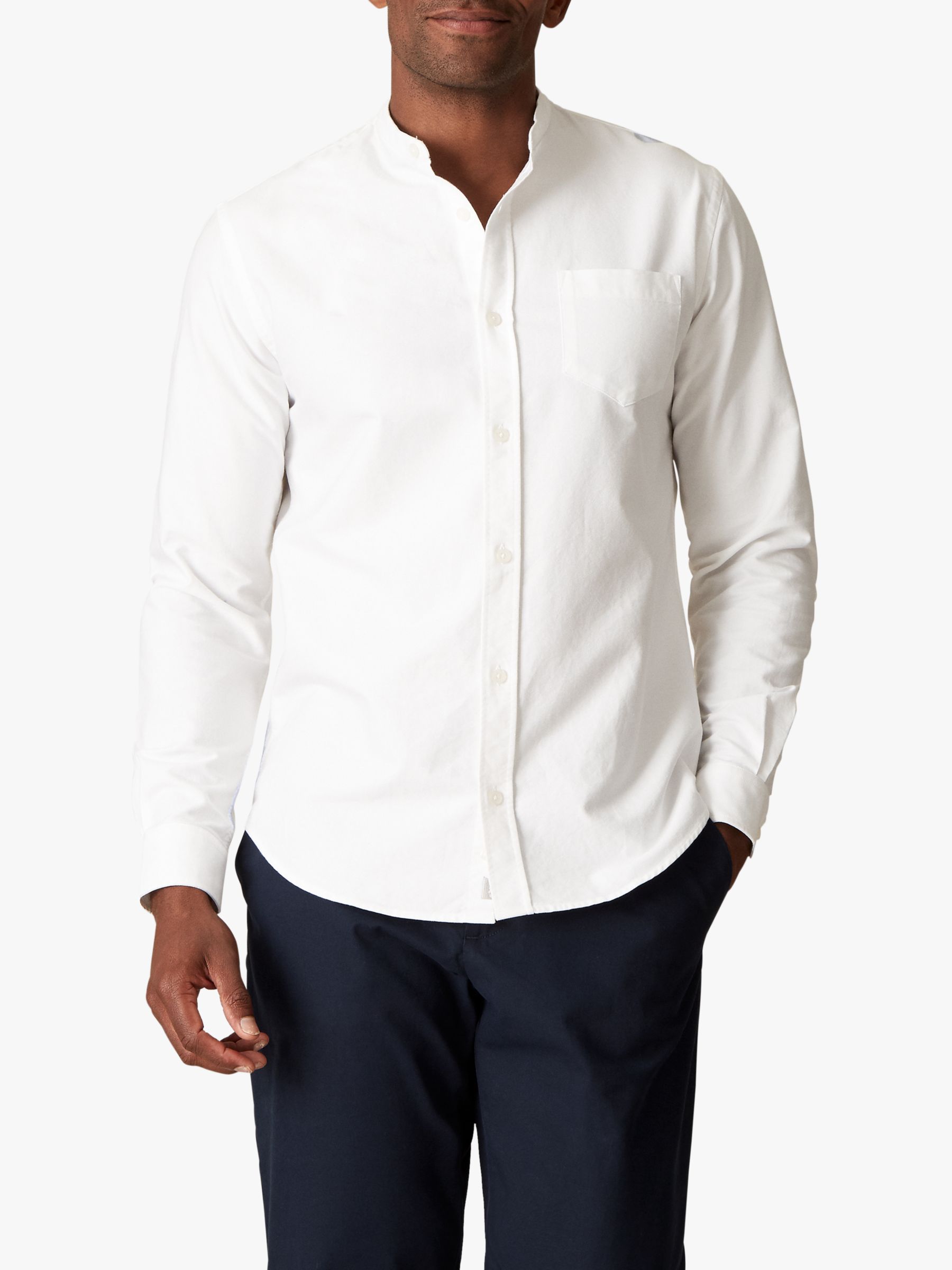 Jaeger Collarless Cotton Shirt, White