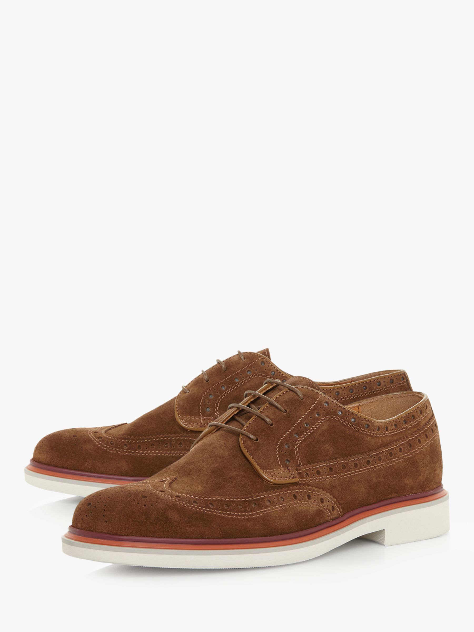 Dune Bionic Suede Contrast Sole Lace Up Brogues