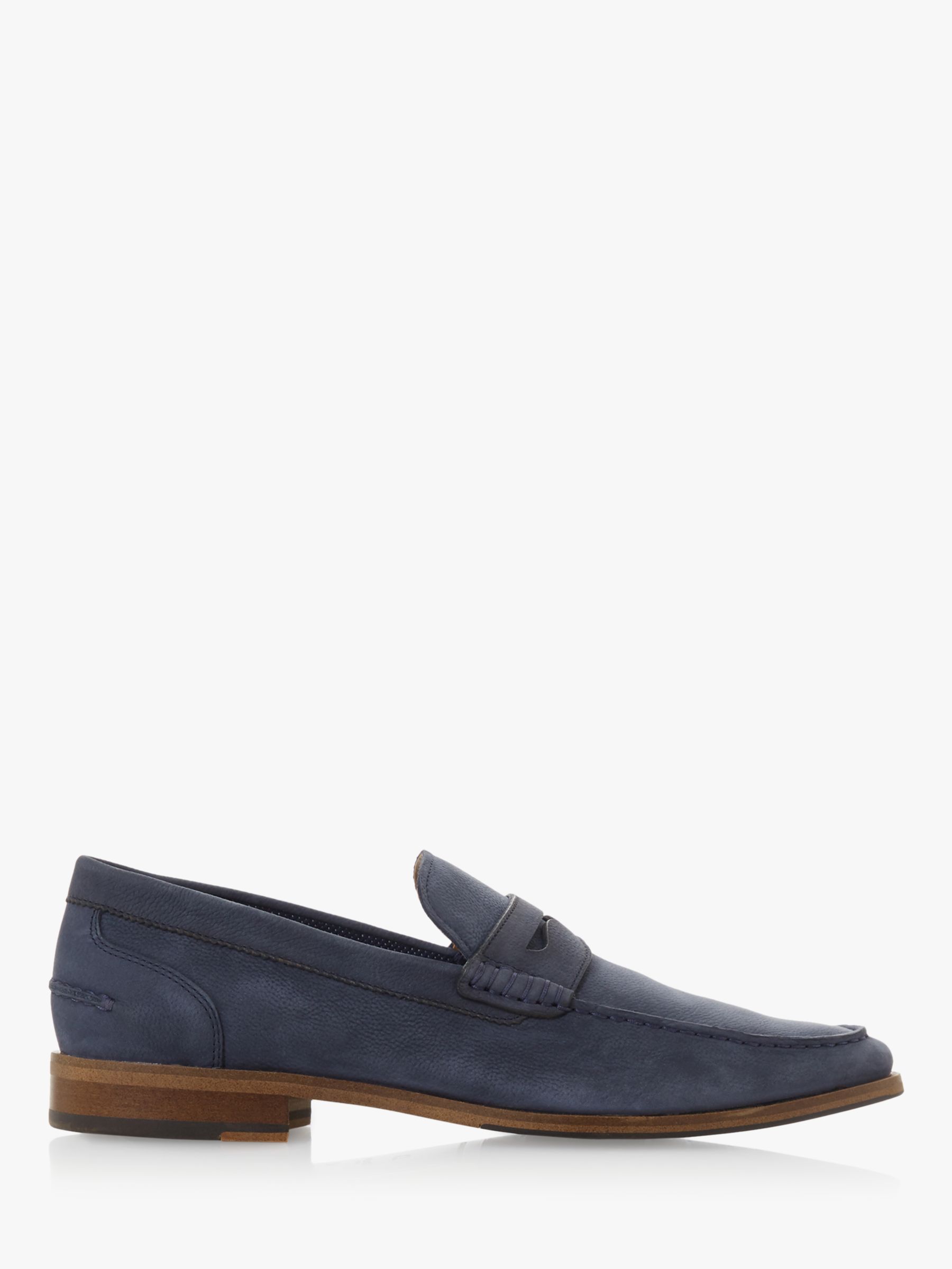 Dune Boroughs Nubuck Loafers, Navy