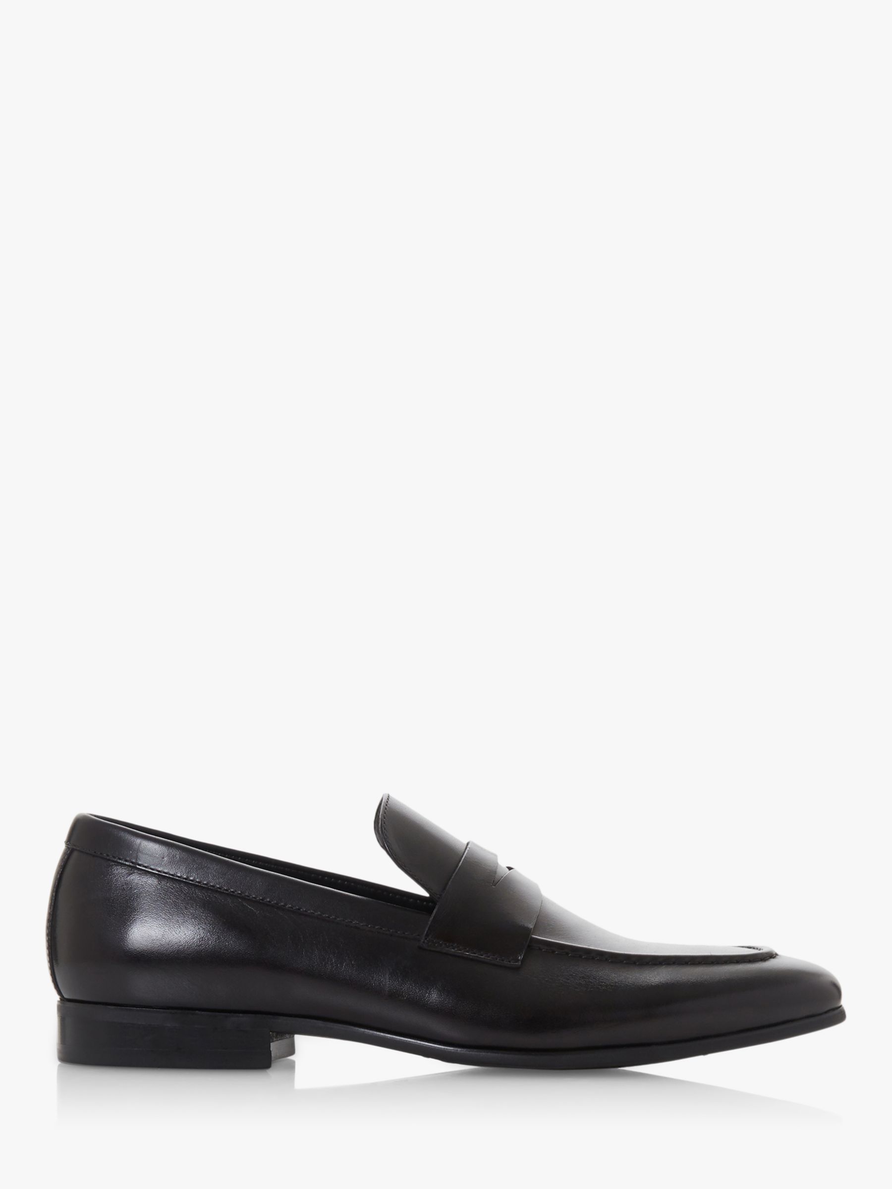 Dune Server Leather Loafers, Black at John Lewis & Partners