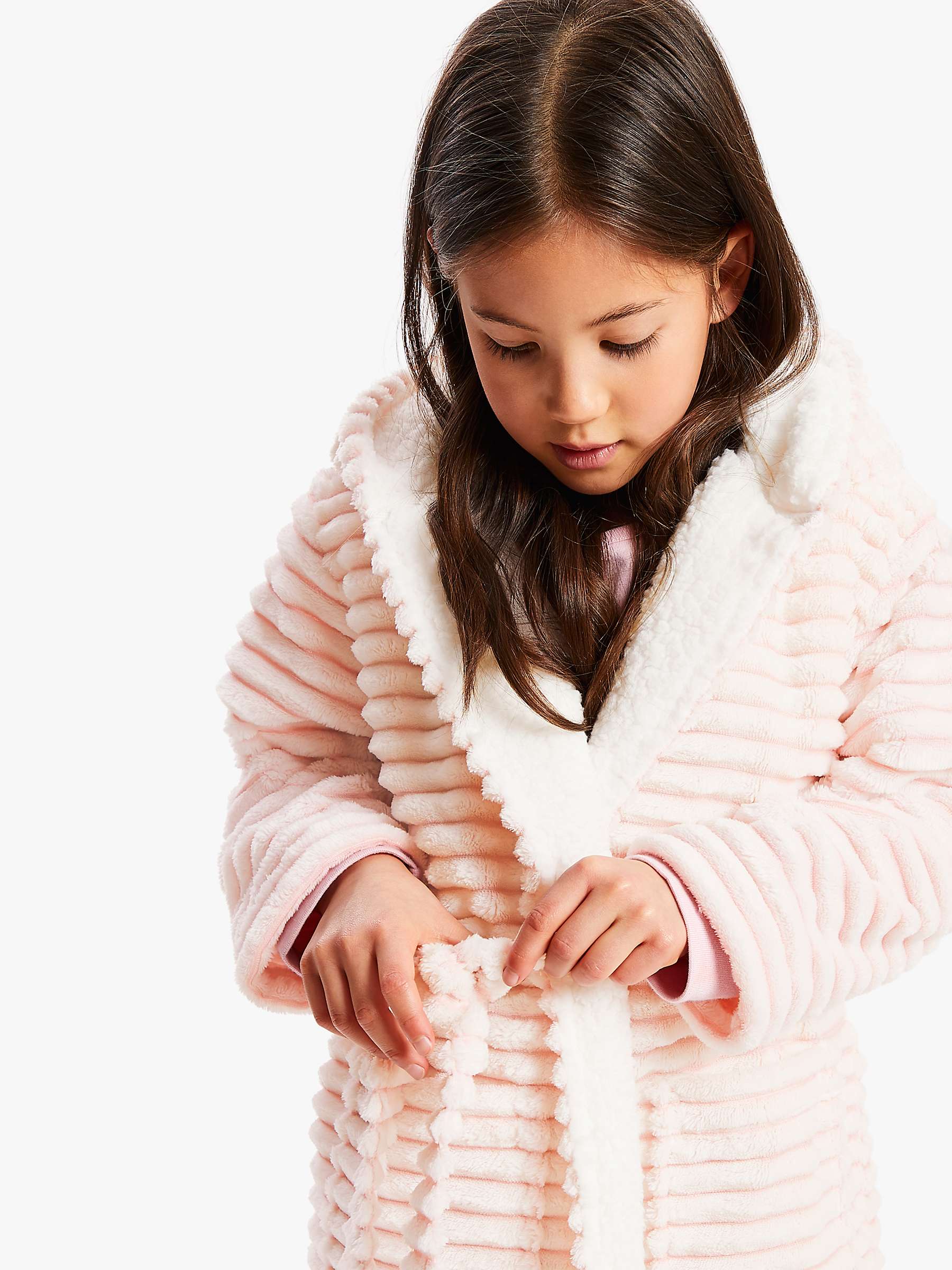 Buy John Lewis Kids' Cord Fleece Robe, Pink Online at johnlewis.com
