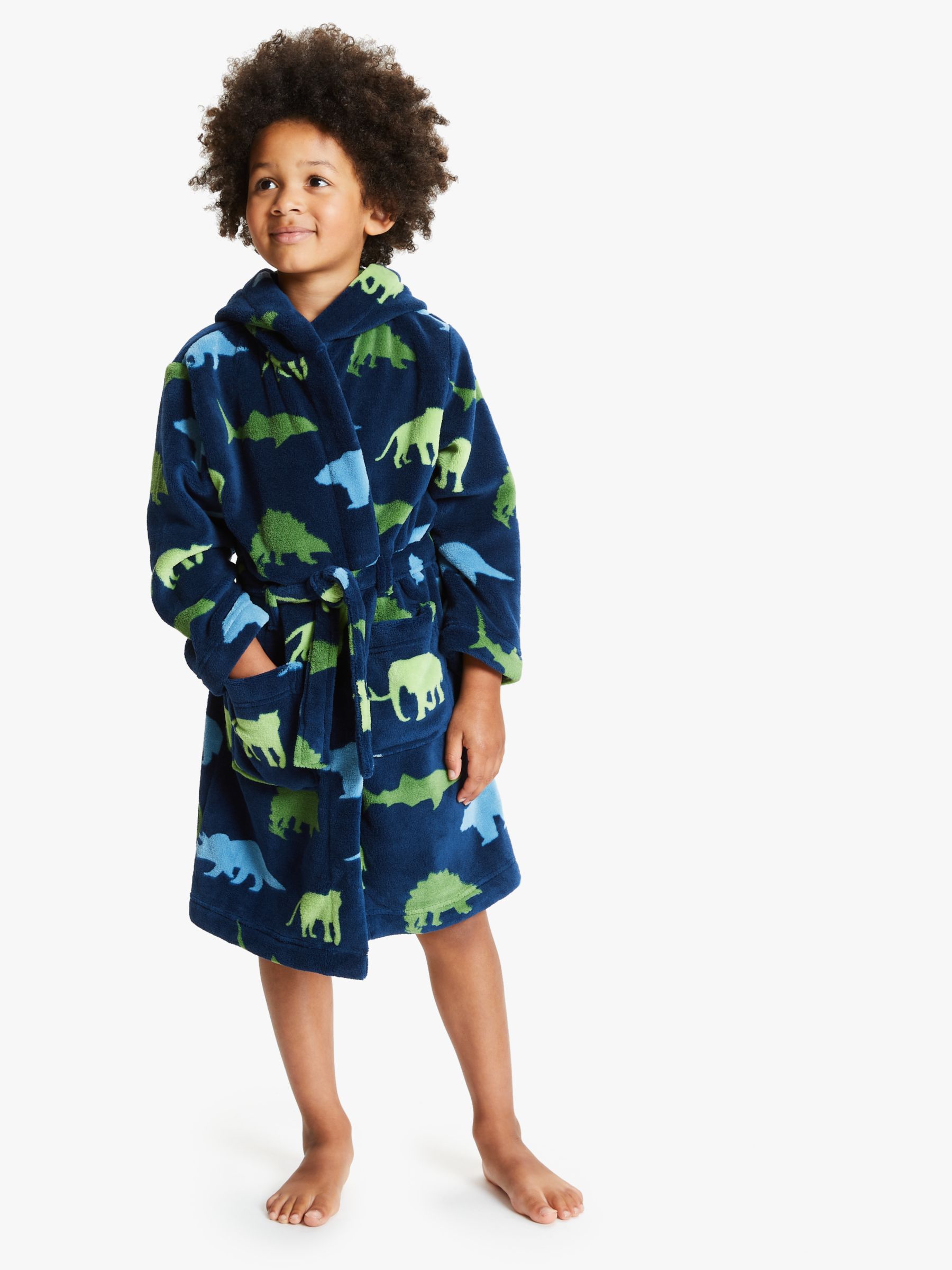 boys navy dressing gown