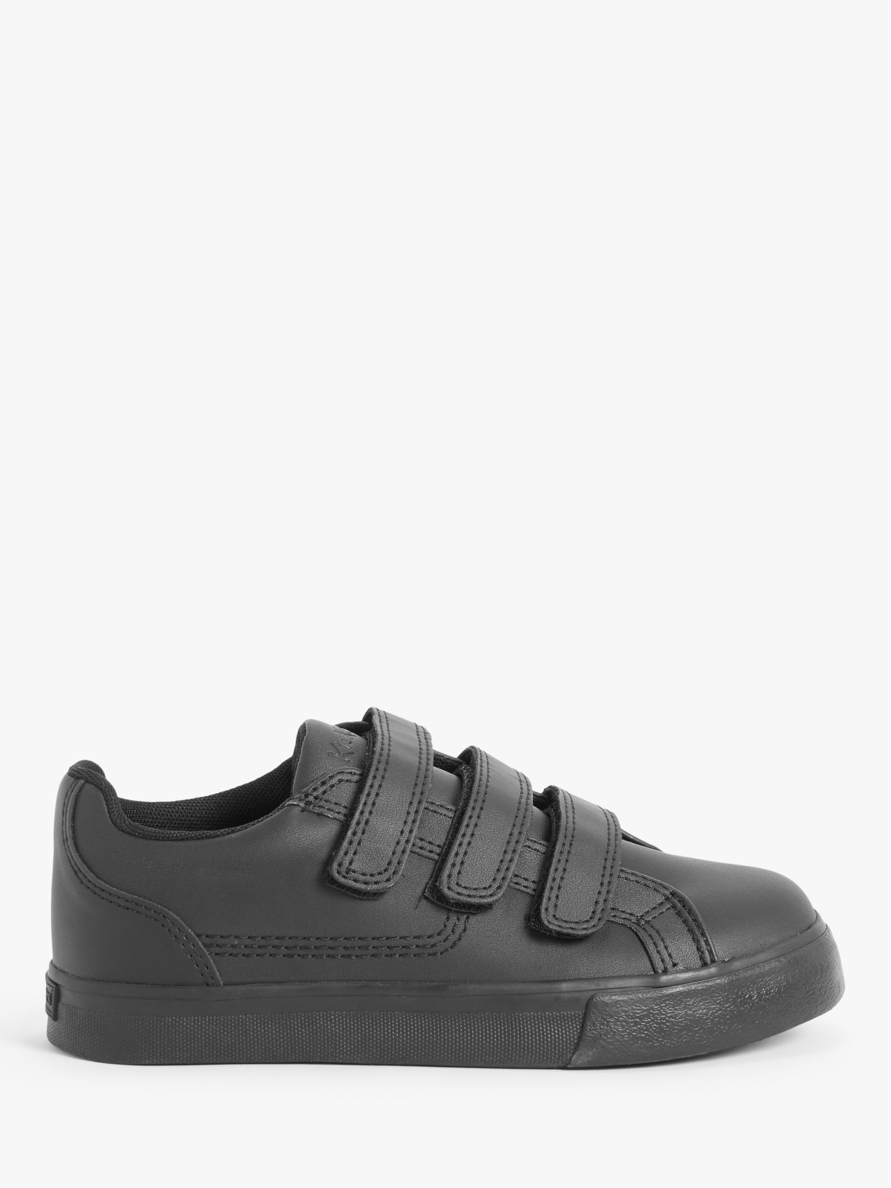 Kickers Kids' Tovni Trip School Shoes, Black Leather, 28