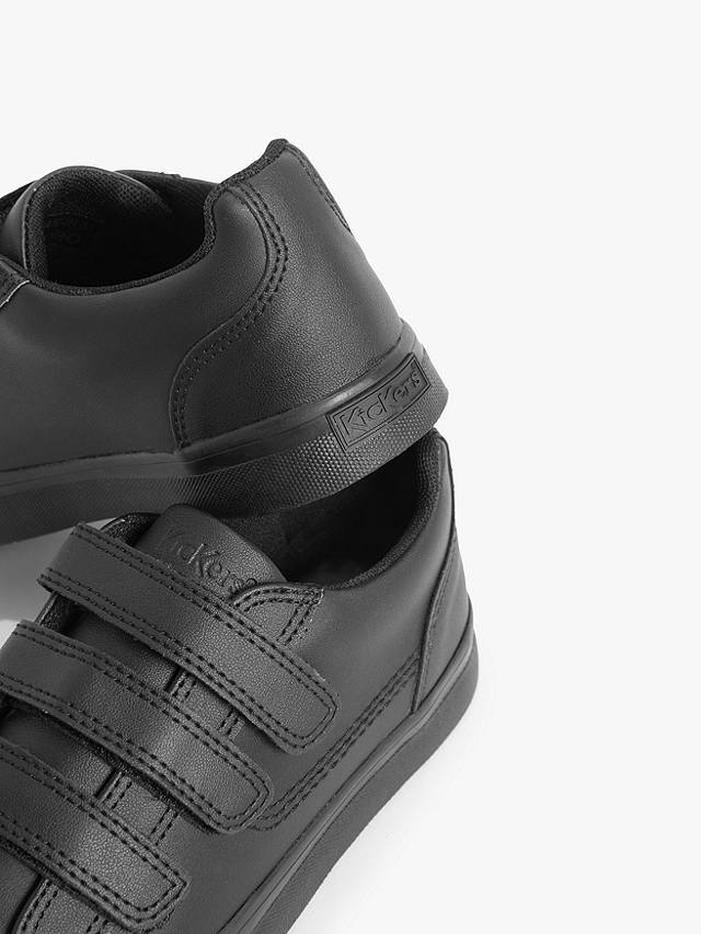 Kickers Kids' Tovni Trip School Shoes, Black Leather