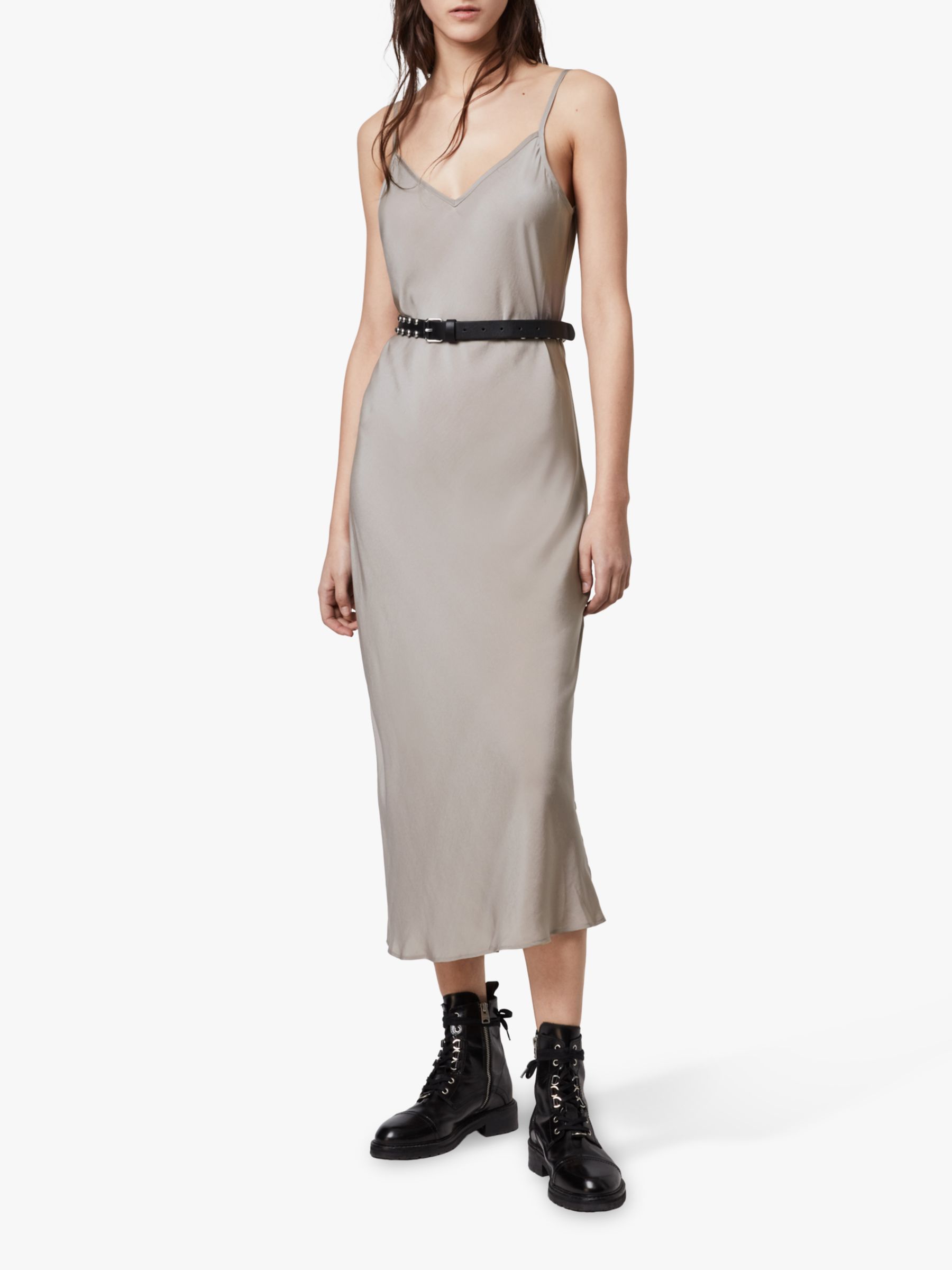 AllSaints Tierney Slip Midi Dress at John Lewis & Partners