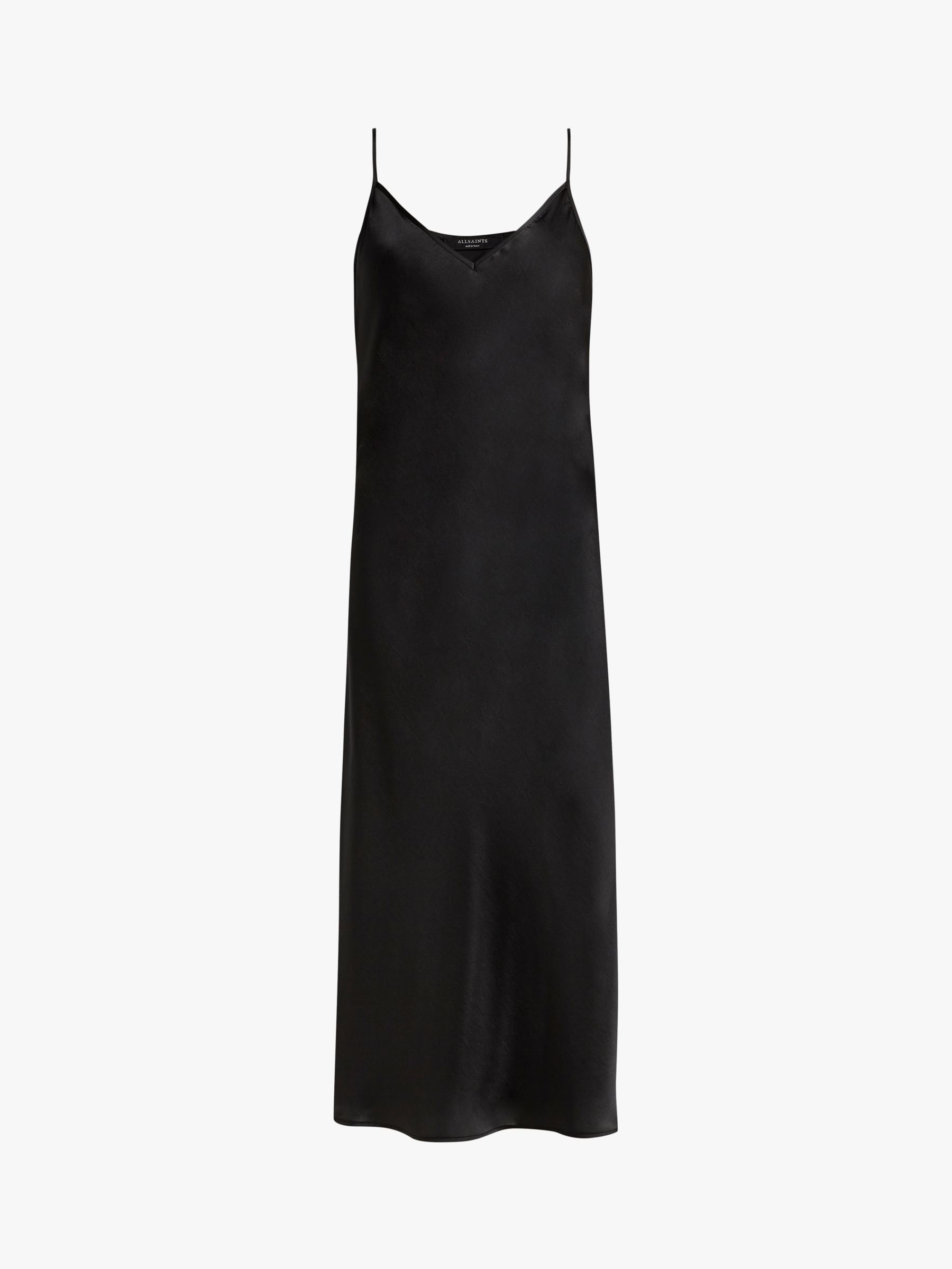 AllSaints Tierney Slip Midi Dress, Black, S