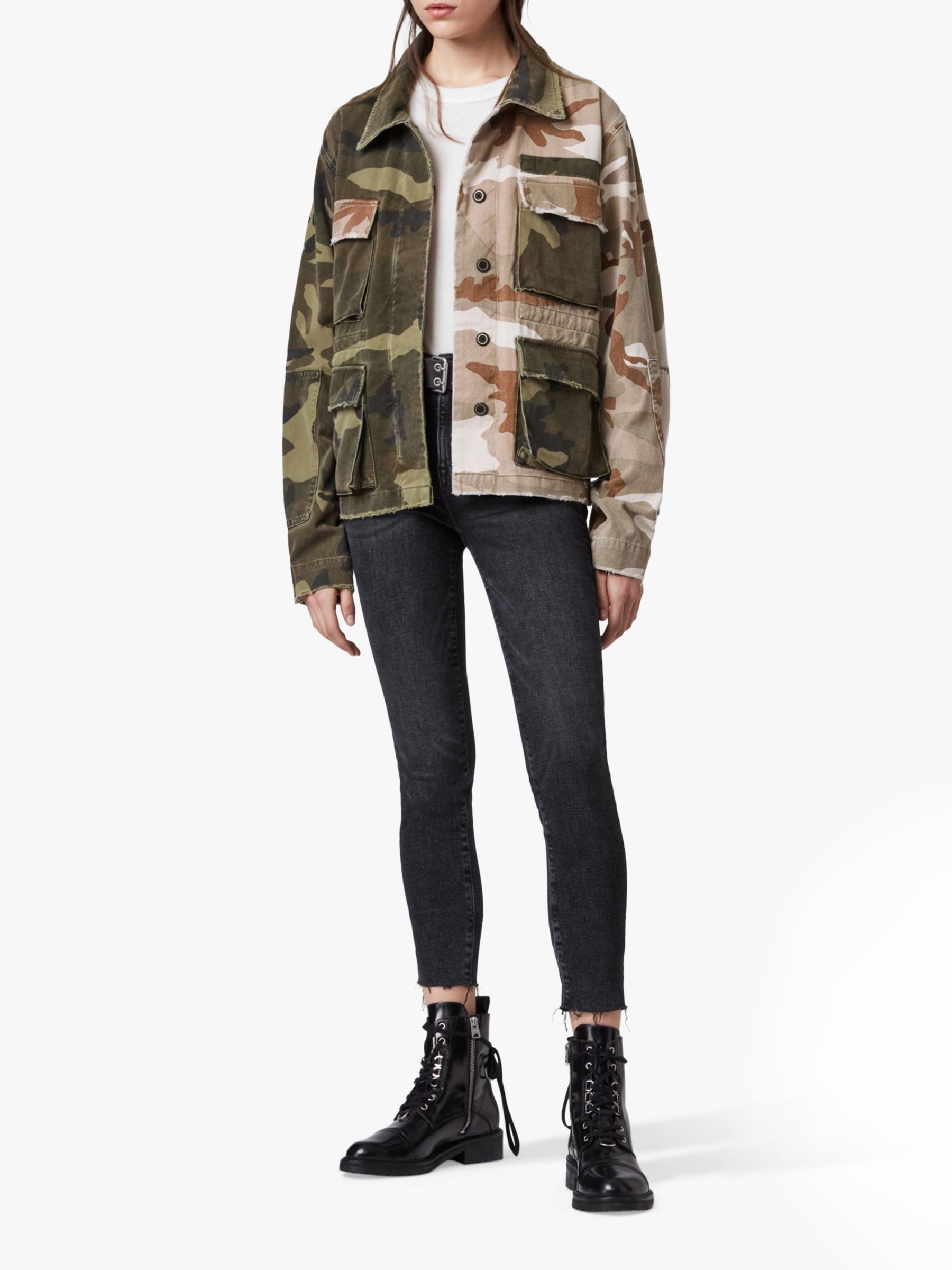 Finch Camo Embellished Denim Jacket CAMO GREEN