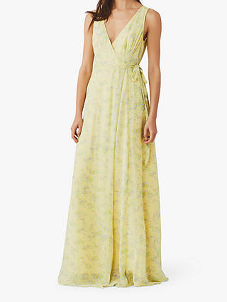 Ghost Juniper Sleeveless V-neck Bridesmaid Maxi Dress, Micro Ditsy Yellow