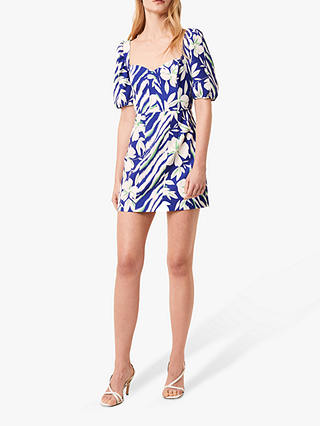 French Connection Brina Whisper Floral Mini Dress, Clement Blue