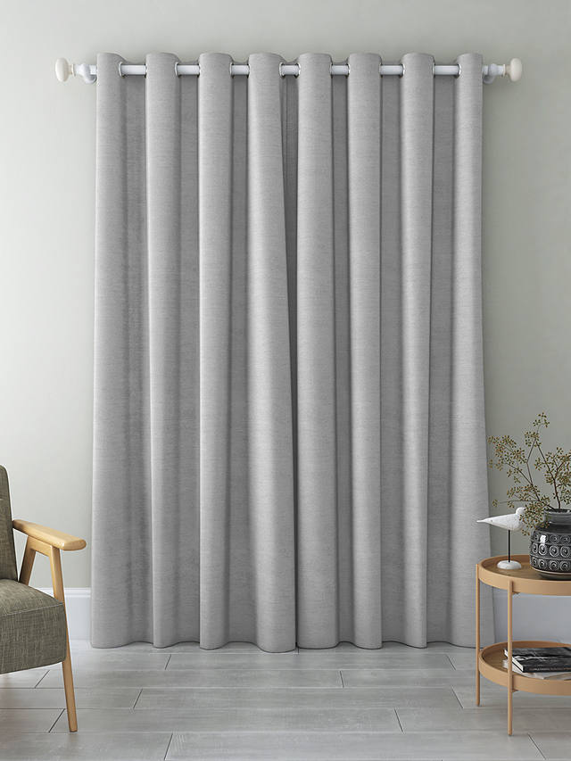 John Lewis John Lewis Fabric Faux Silk Embroidered Lined & Interlined Single Door Curtain 