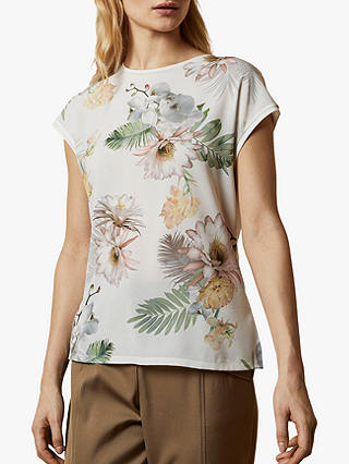 Ted Baker Kcamaa Floral Print Top, Ivory