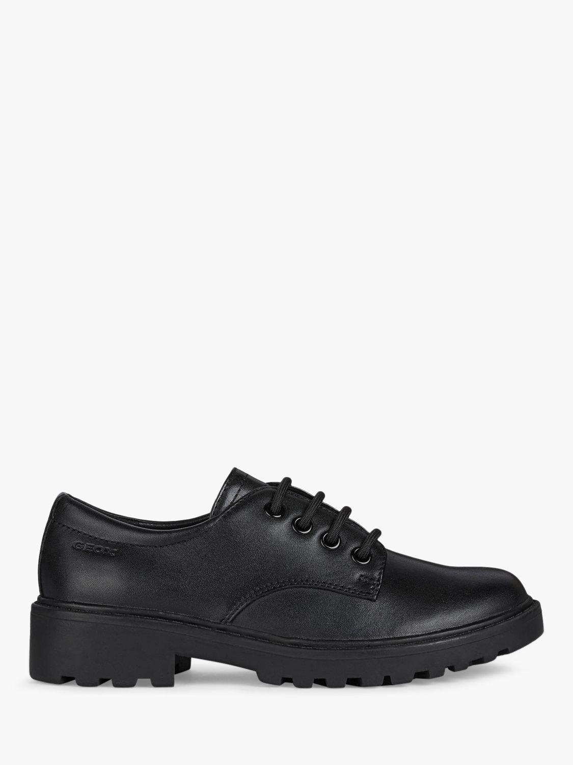 Geox Kids' Casey Lace Up School Shoes, Black at John Lewis & Partners