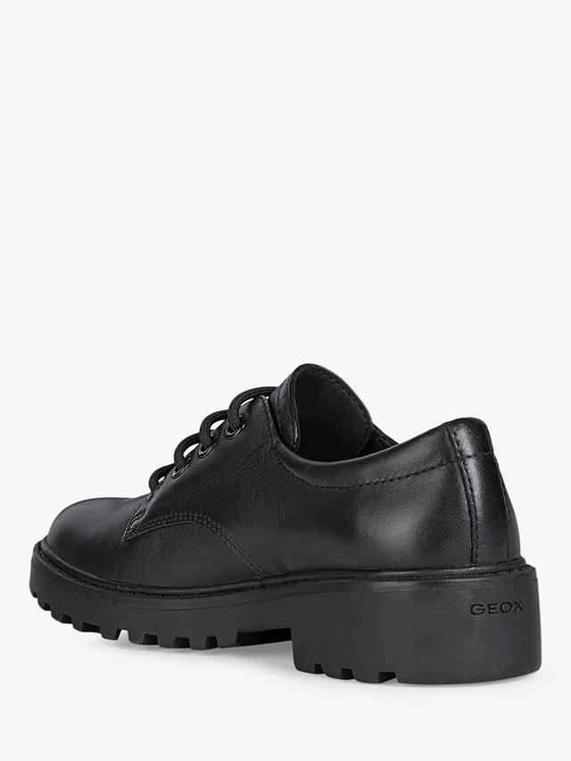 Geox Kids' Casey Lace Up School Shoes, Black