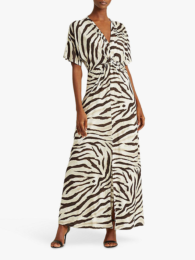 Lauren Ralph Lauren Niklos Short Sleeve Zebra Print Maxi Dress, Dark ...