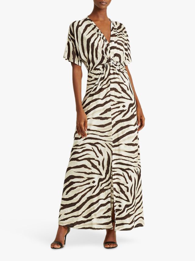 Lauren Ralph Lauren Niklos Short Sleeve Zebra Print Maxi Dress, Dark ...