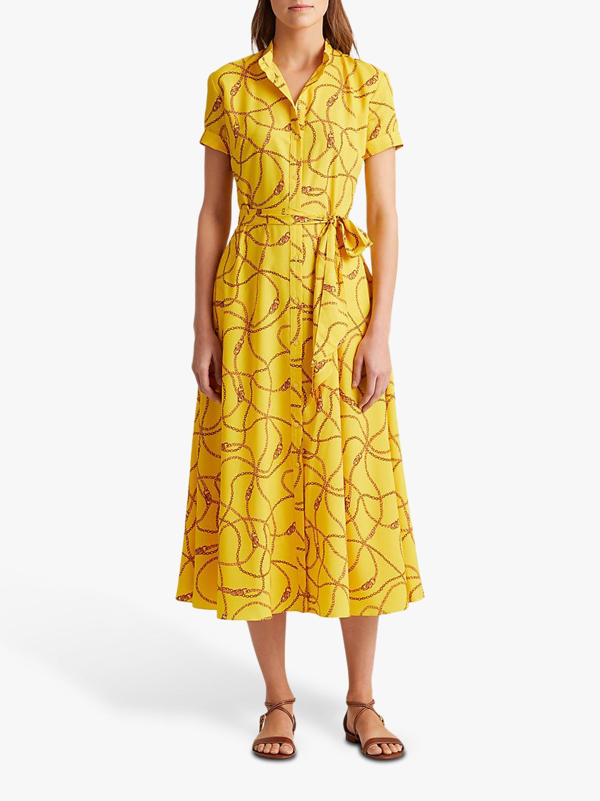 Lauren Ralph Lauren Kurko Chain Print Dress, Dandelion Fields at John ...