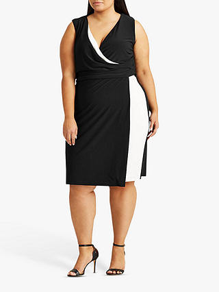 Lauren Ralph Lauren Curve Maribella Sleeveless Day Dress, Black/Lauren White