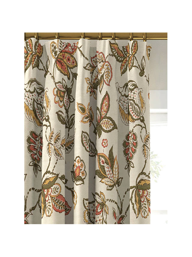John Lewis & Partners Cordelia Floral Pair Lined Pencil Pleat Curtains, Multi, W167 x Drop 137cm