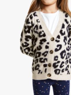 John Lewis Kids' Leopard Cardigan, Multi, 6 years