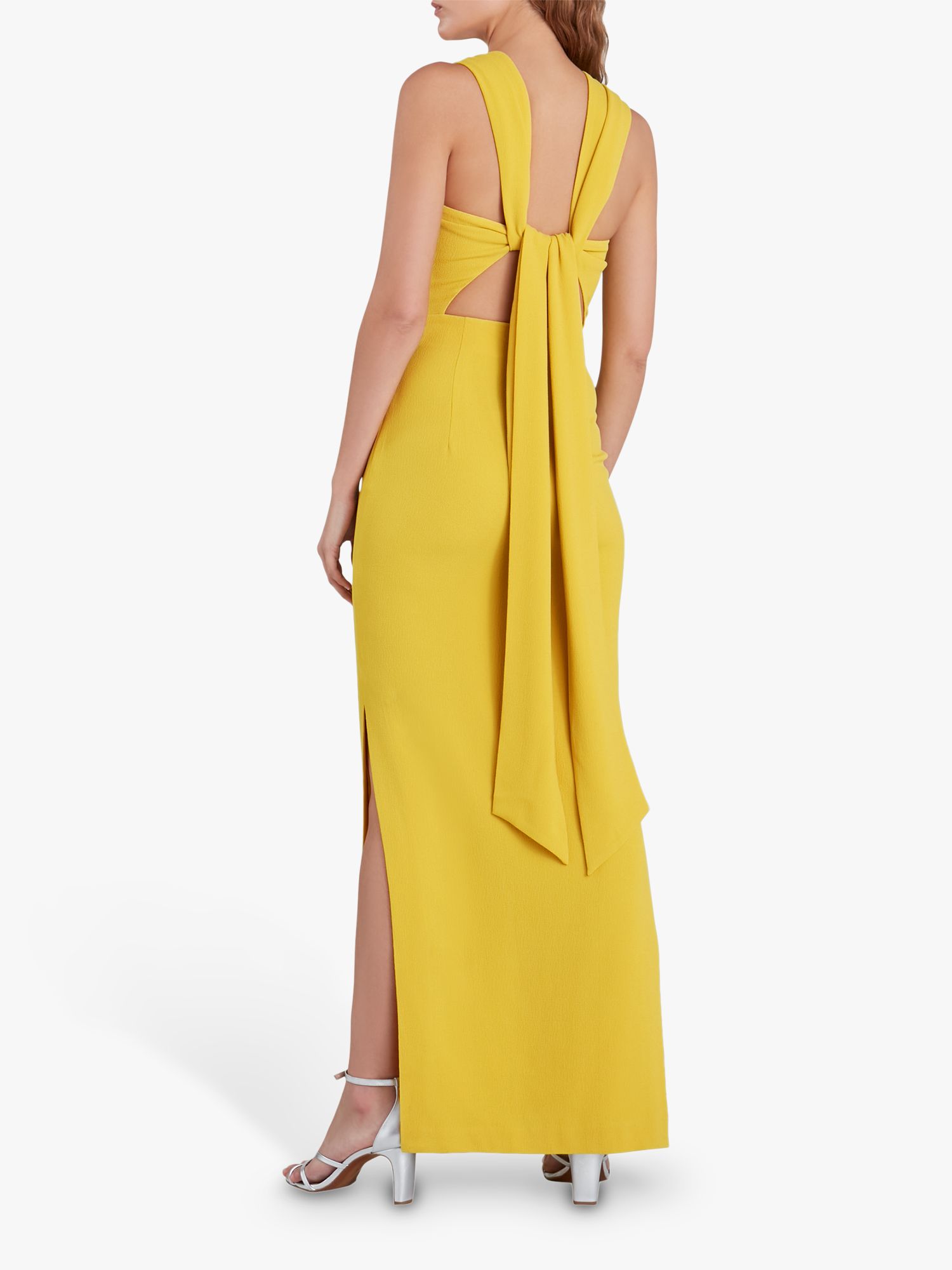 Whistles Tie Back Maxi Dress, Yellow at John Lewis & Partners