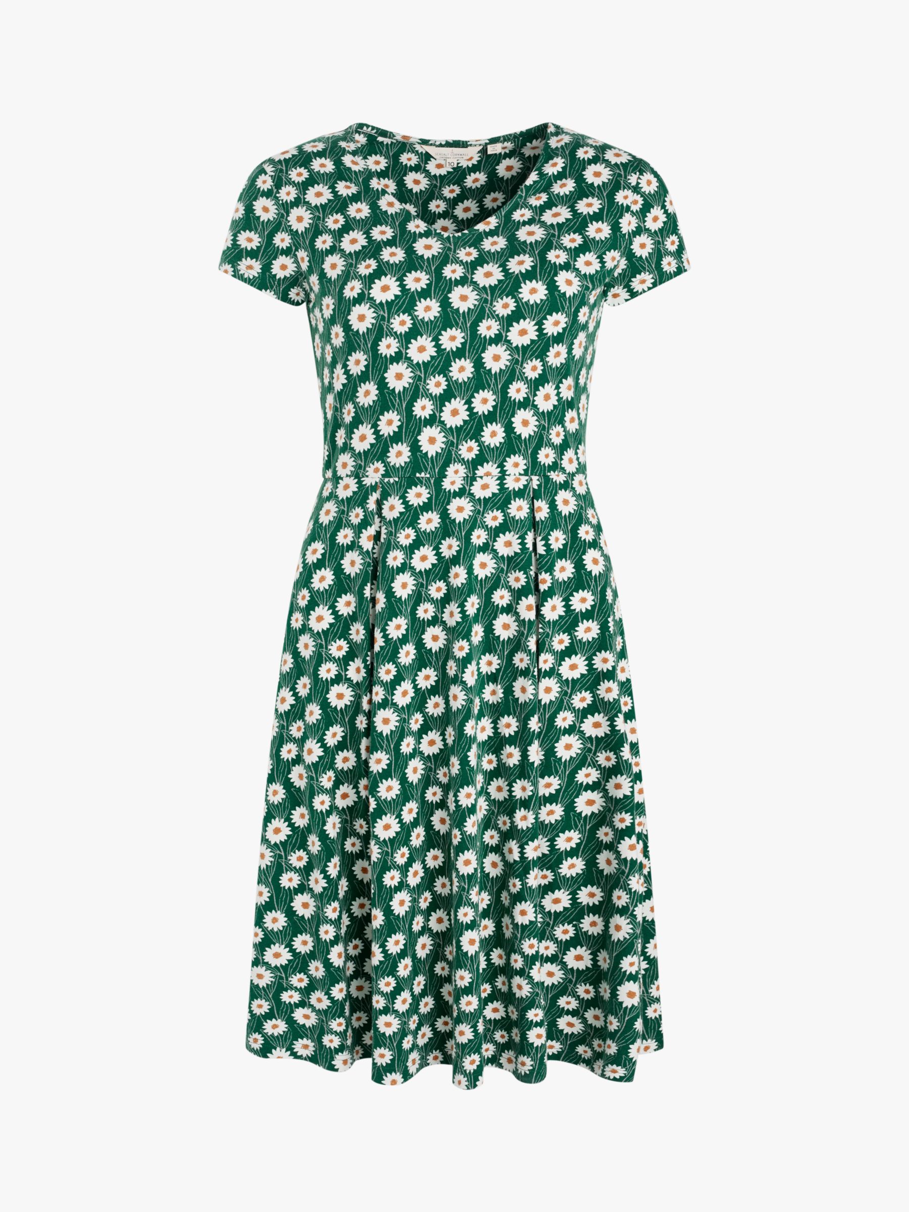 Seasalt Pier View Short Sleeve Floral Print Midi Dress, Daisy Green at ...