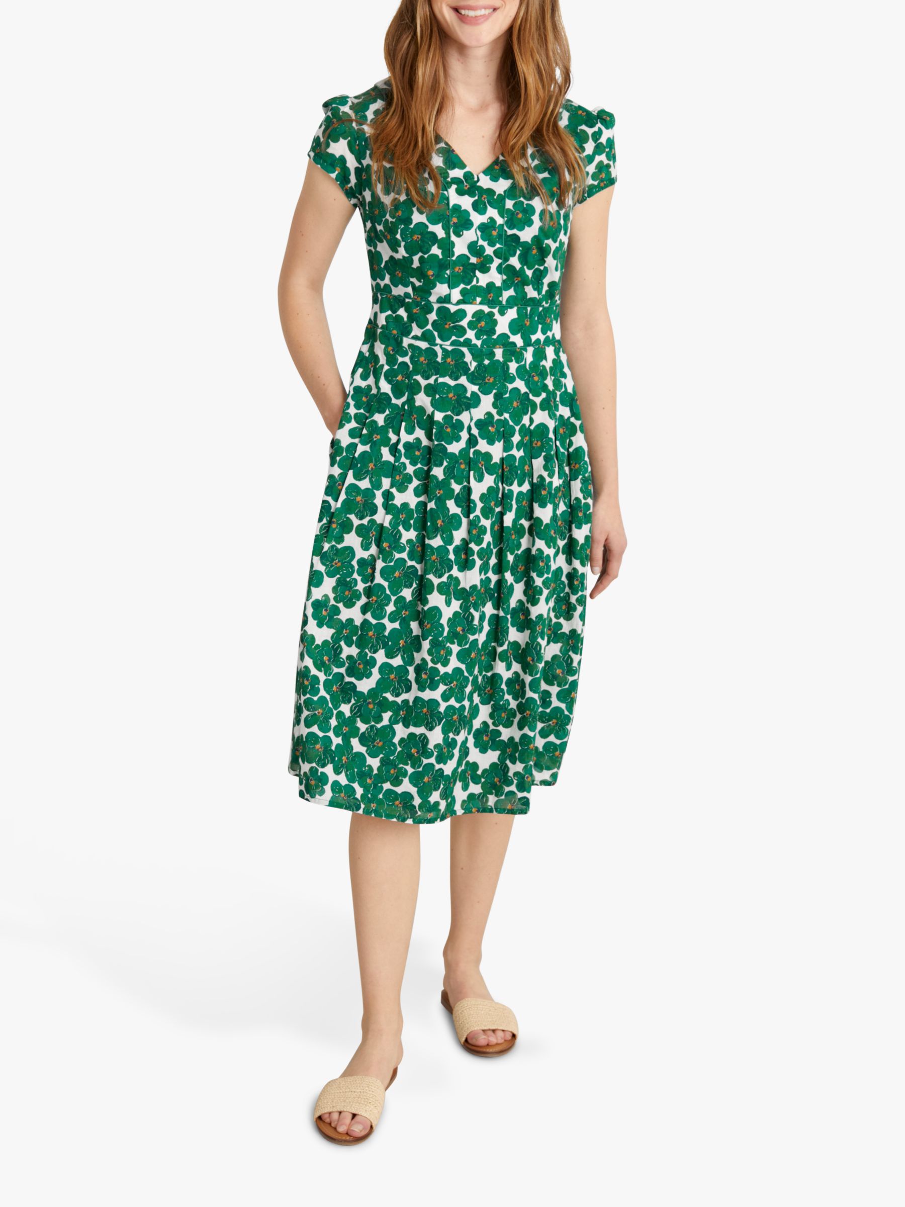 Seasalt Villa Garden Floral Dress, Green