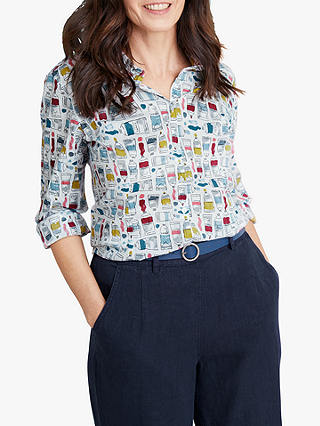 Seasalt Larissa Long Sleeve Graphic Print Shirt, Paint Box Mix
