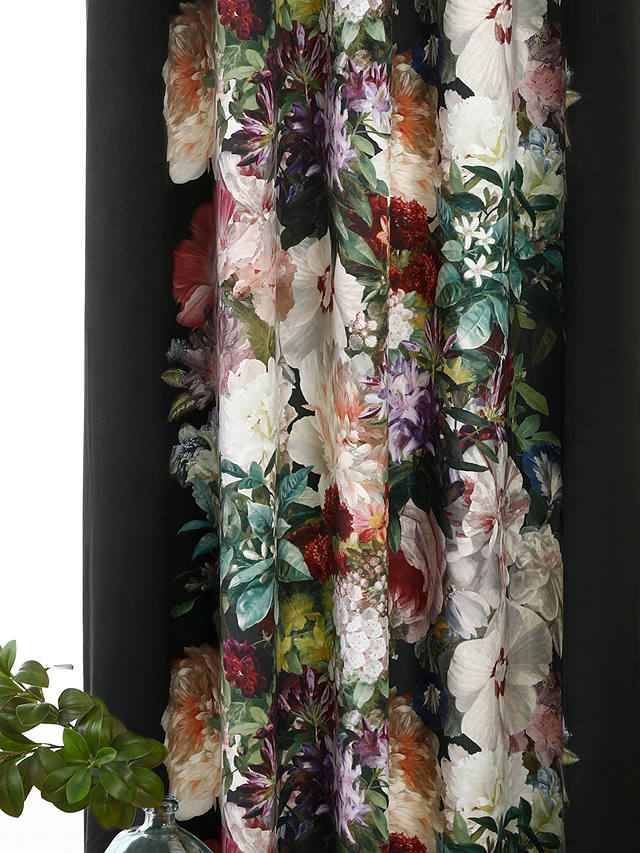 MM Linen Fiori Pair Lined Velvet Eyelet Curtains, Multi, W167 x Drop 137cm