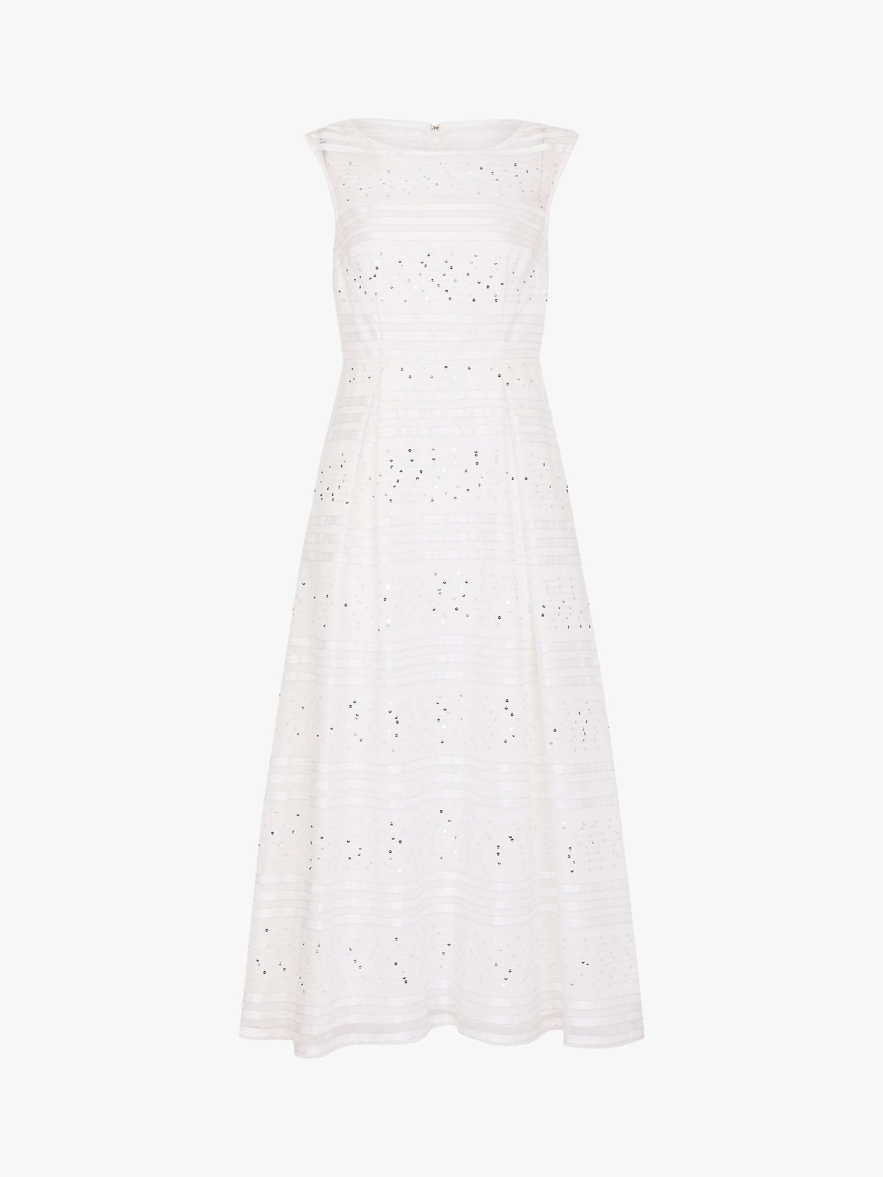 Adrianna Papell Ribbon Cocktail Dress, Ivory/Silver at John Lewis ...