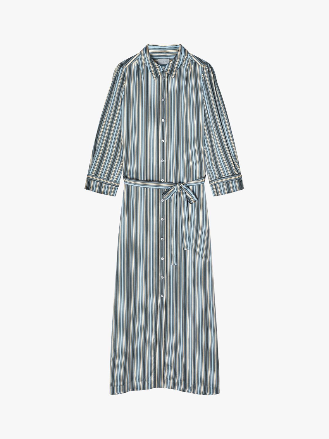 Jigsaw Stripe Multi Stripe Shirt Dress, Blue