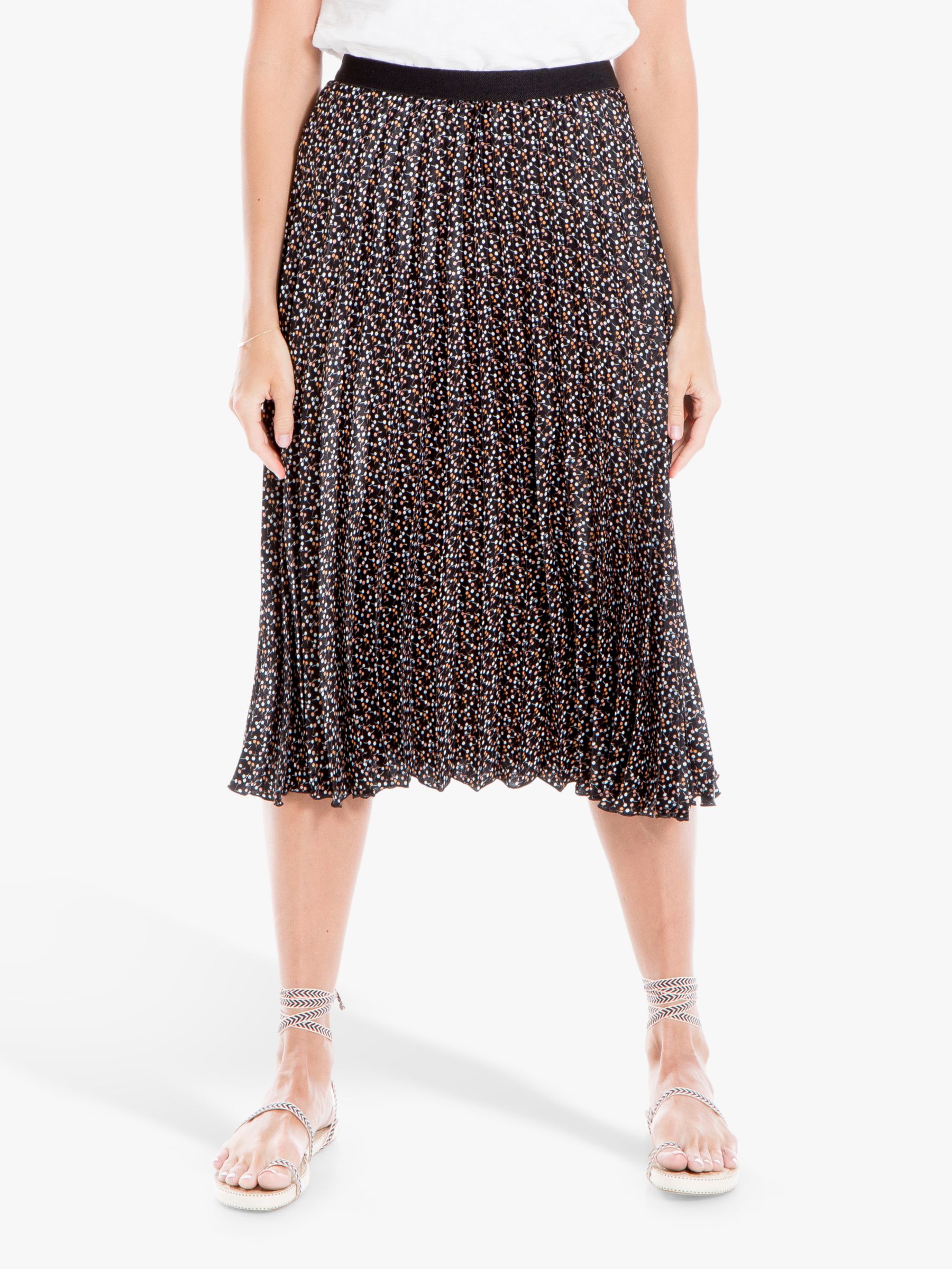 Max Studio Spot Print Pleated Skirt, Multi at John Lewis & Partners