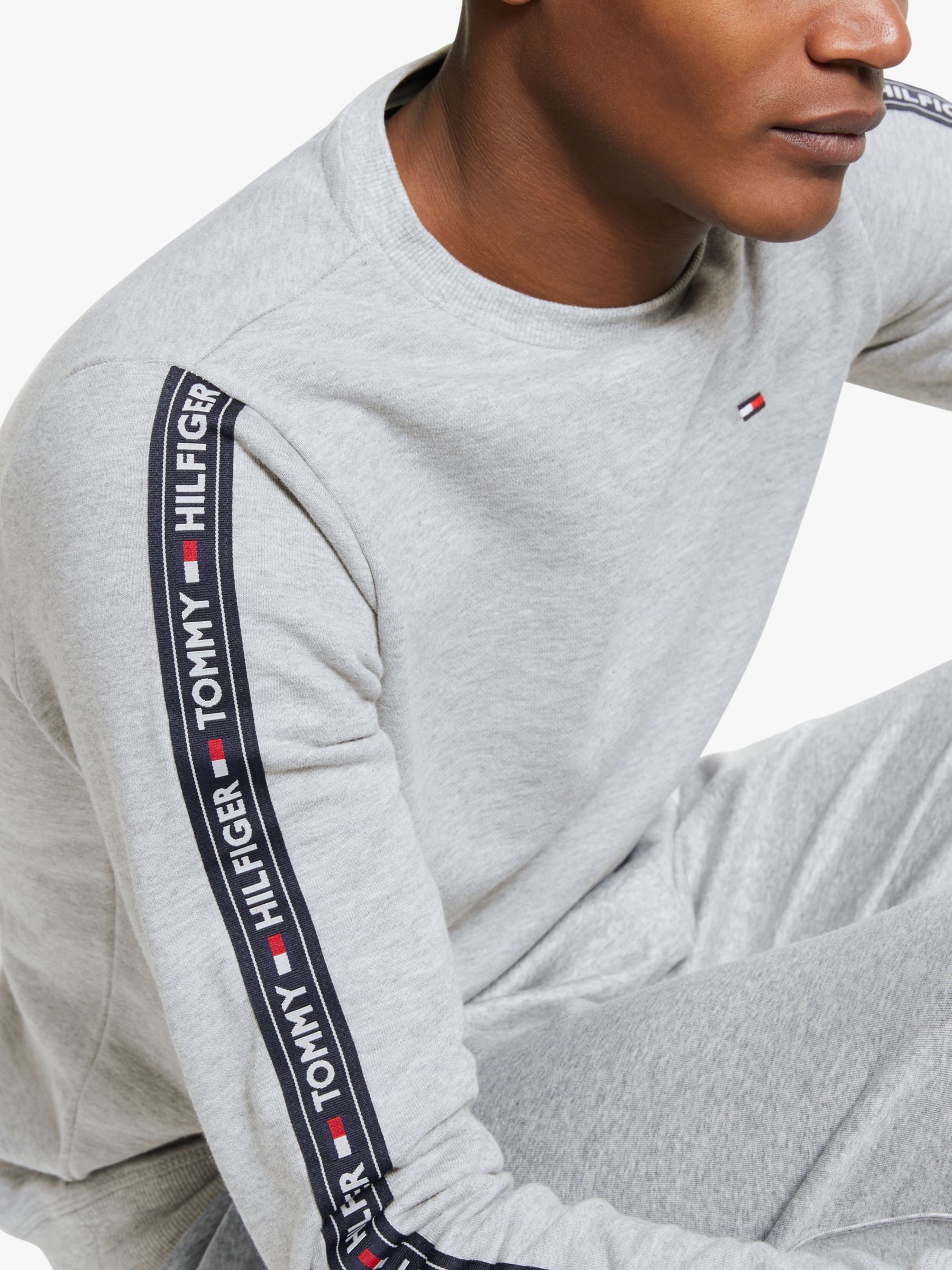 tommy hilfiger taped sweatshirt grey