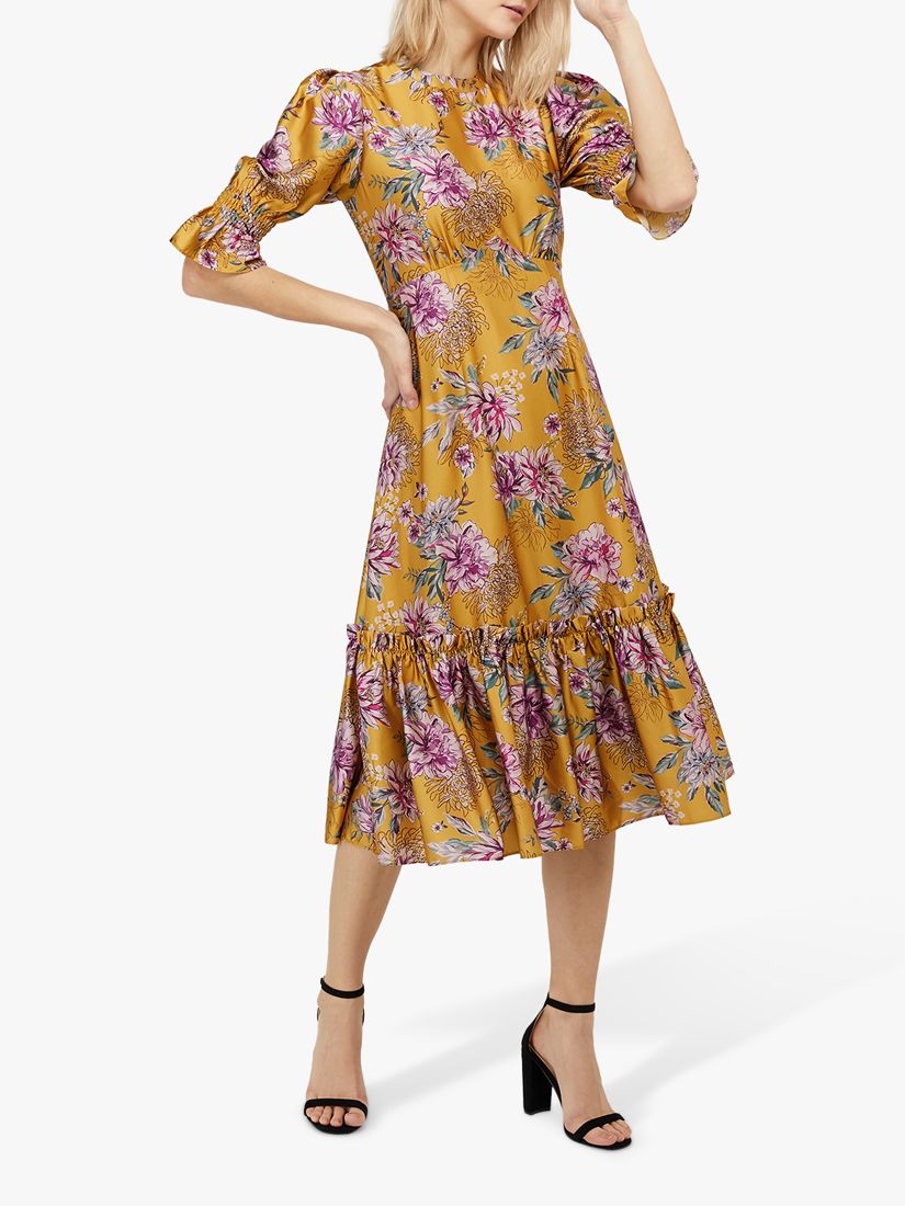 Monsoon Pagen Midi Dress, Yellow at John Lewis & Partners