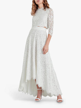 Whistles Ariane Lace Wedding Co-Ord Skirt and Top, Ivory
