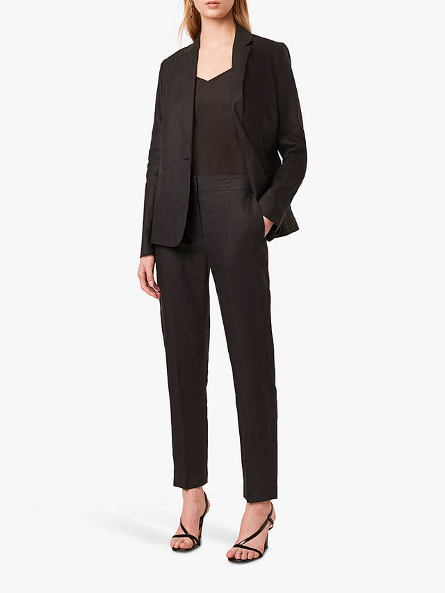 French Connection Linen Suit Trousers, Black at John Lewis & Partners