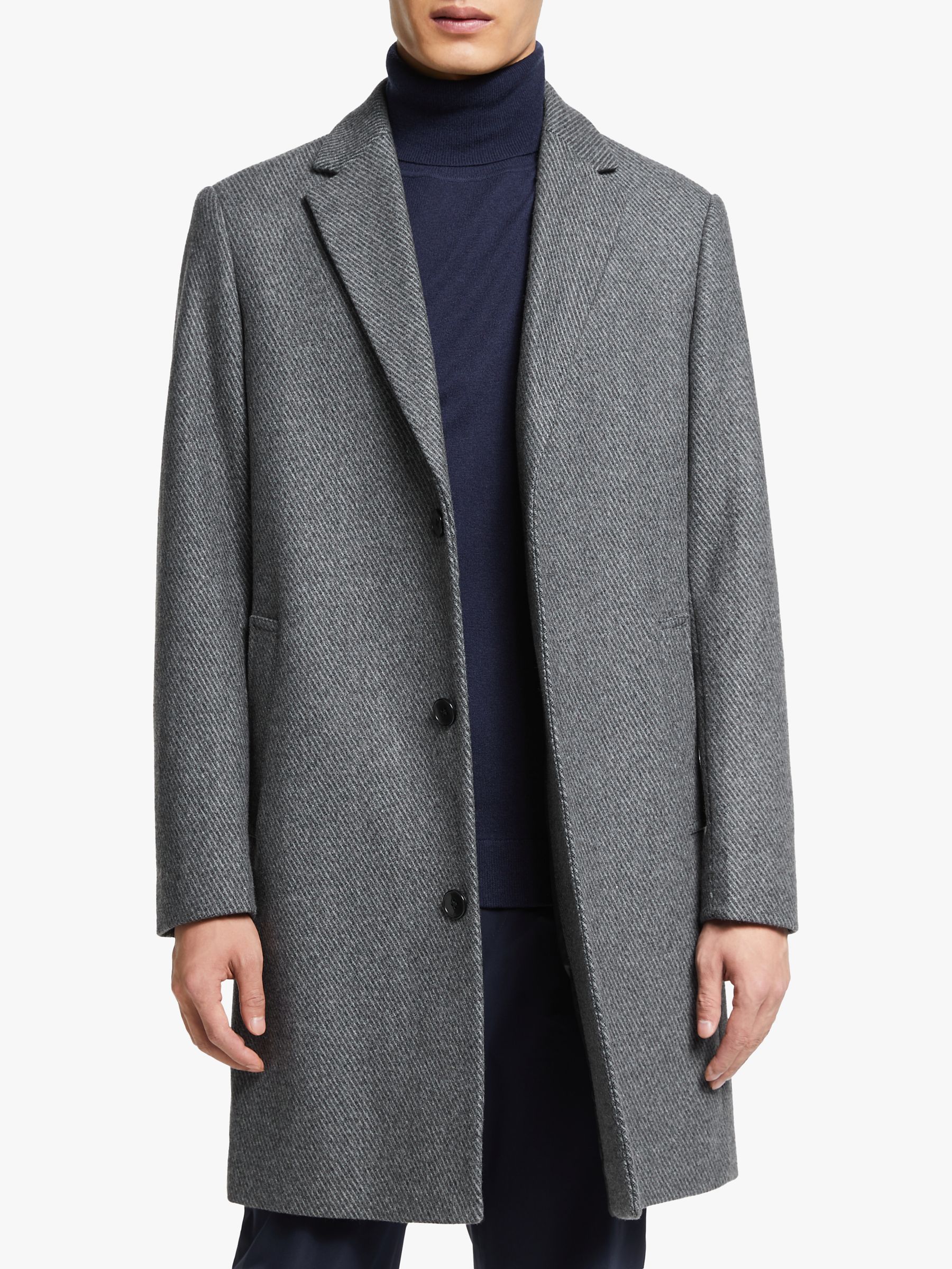 Kin Wool Blend Epsom Coat, Grey Marl at John Lewis & Partners