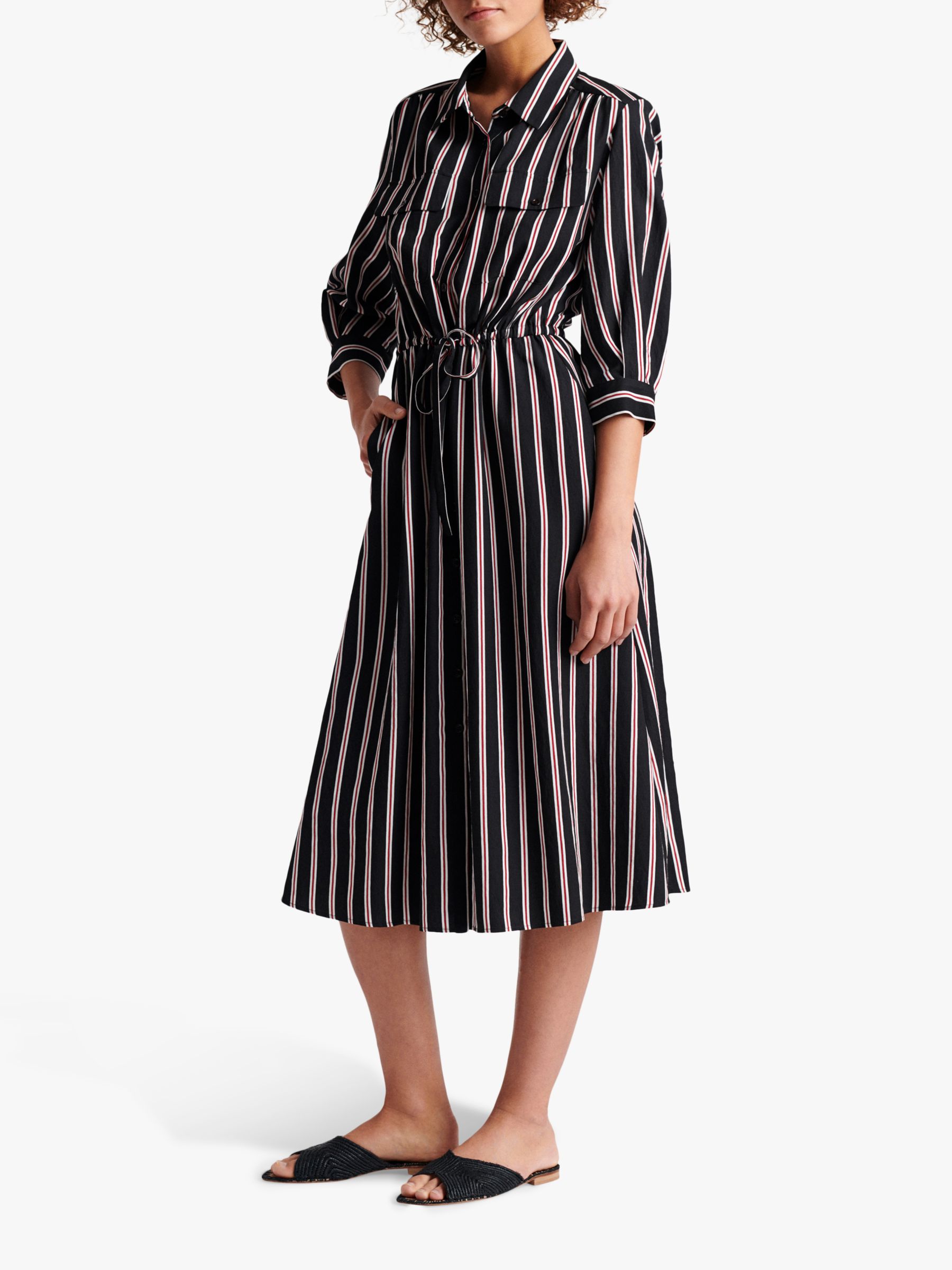 Gerard Darel Simona Striped Midi Dress, Black