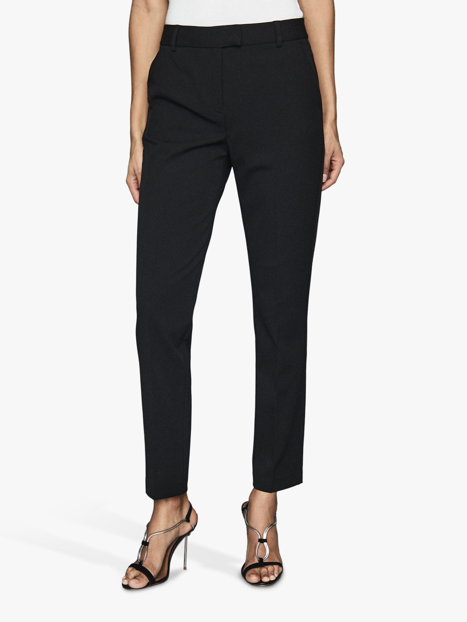 Reiss Joanne Casual Slim Leg Trousers, Black at John Lewis & Partners