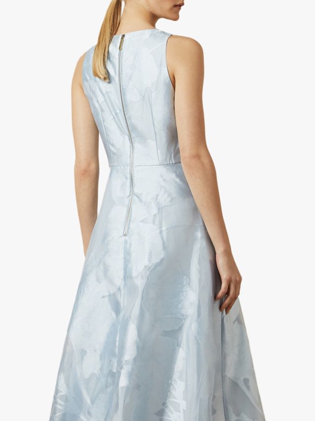 Ted Baker Wylieh Floral Jacquard Midi Dress, Light Blue, 8