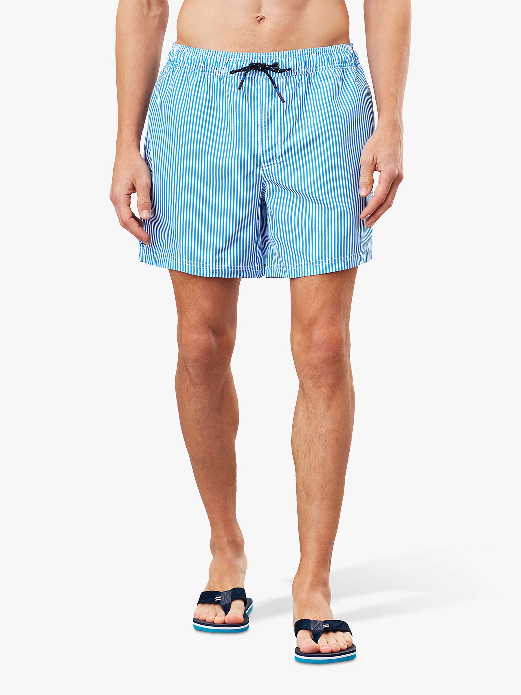Buy Joules Heston Stripe Swim Shorts, Blue Textured Stripe Online at johnlewis.com