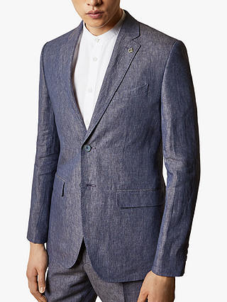 Ted Baker Jeanj Linen Tailored Fit Suit Jacket, Purple